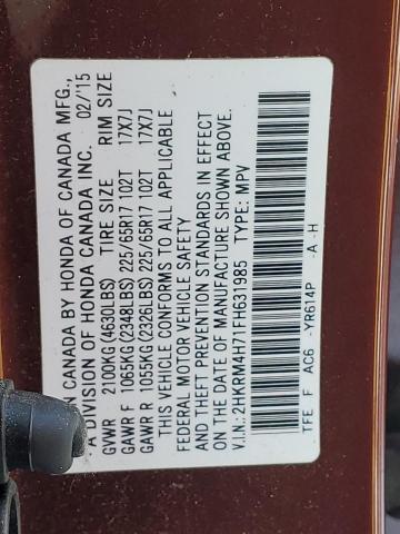 2015 HONDA CR-V EXL - 2HKRM4H71FH631985