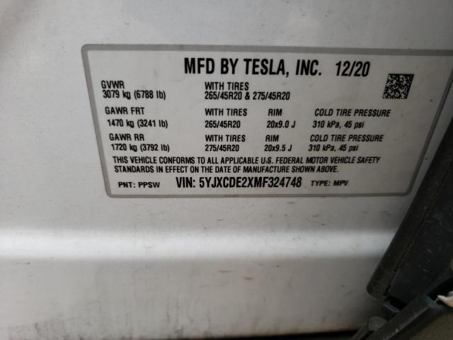 5YJXCDE2XMF324748 Tesla MODEL X