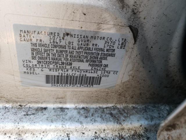 3N1CE2CP3FL391839 Nissan Versa Note S
