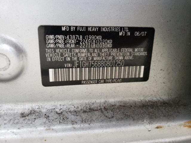 JF1GH75688G801250 Subaru Impreza Wrx Premium