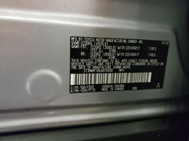 2020 TOYOTA RAV4 LE 2T3MWRFV8LW076699