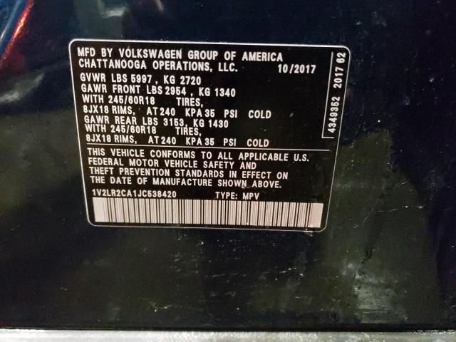 2018 VOLKSWAGEN ATLAS SE - 1V2LR2CA1JC538420