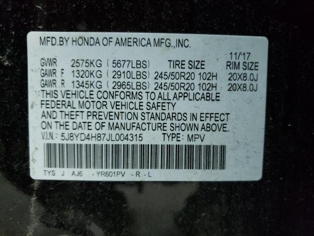 5J8YD4H87JL004315 Acura Mdx Advance