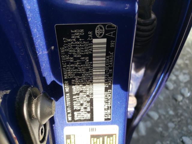 2017 TOYOTA COROLLA L 2T1BURHE3HC832774