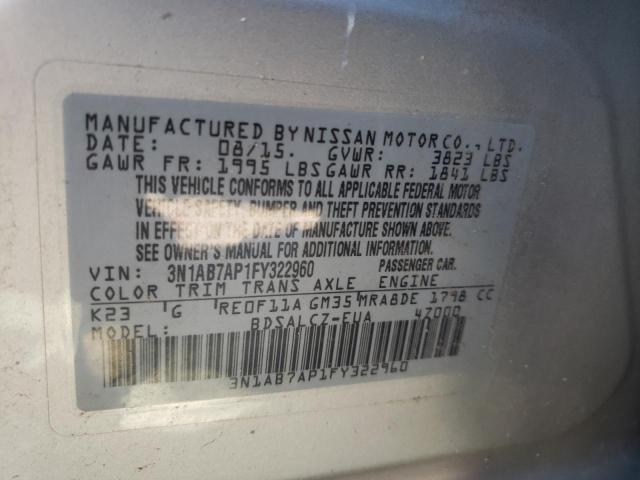 2015 NISSAN SENTRA S 3N1AB7AP1FY322960