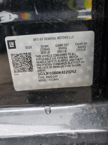 2019 CHEVROLET SONIC PREM - 1G1JF5SB0K4123252