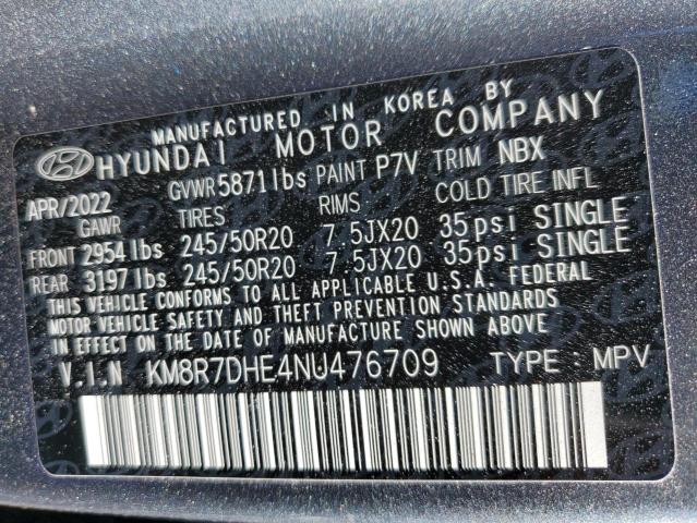 2022 HYUNDAI PALISADE C - KM8R7DHE4NU476709