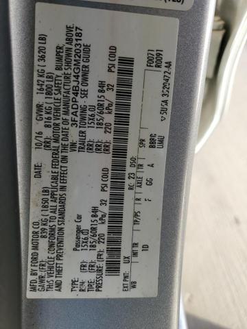 2016 FORD FIESTA SE 3FADP4BJ4GM203187