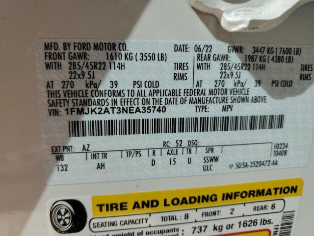 2022 FORD EXPEDITION 1FMJK2AT3NEA35740