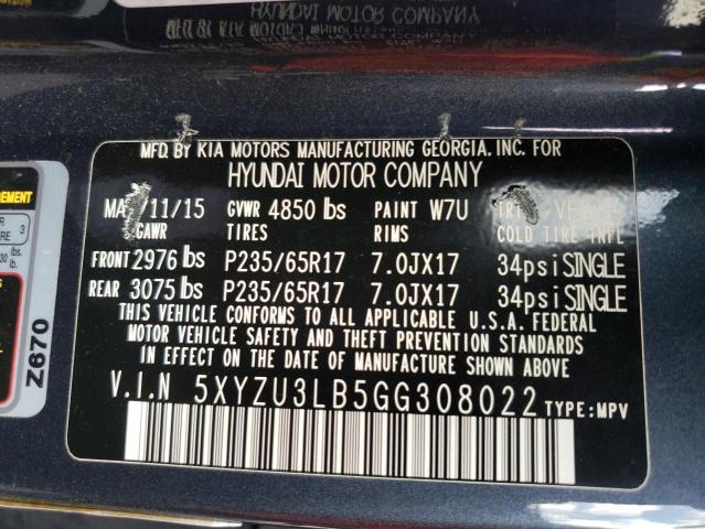 2016 HYUNDAI SANTA FE S 5XYZU3LB5GG308022