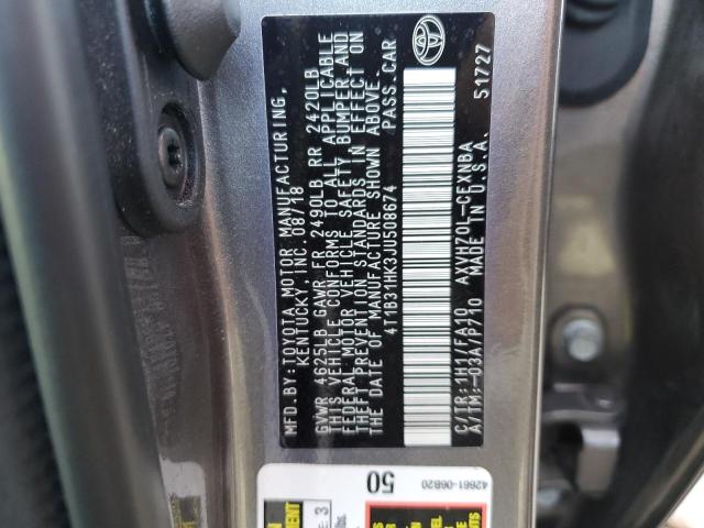 2018 TOYOTA CAMRY LE 4T1B31HK3JU508674