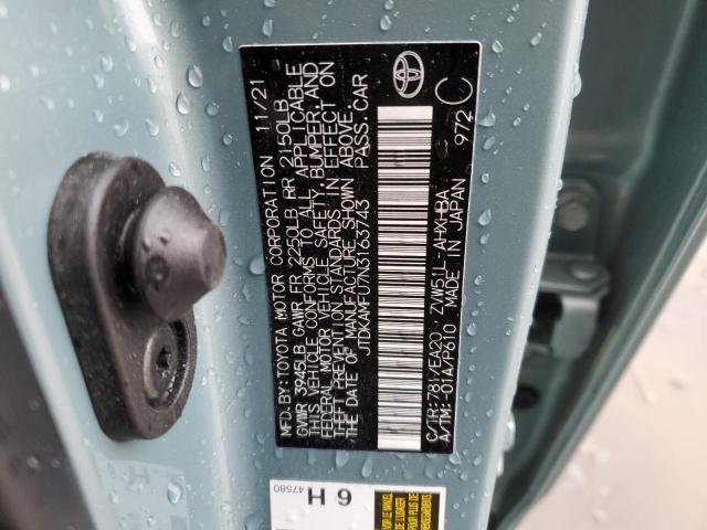 2022 TOYOTA PRIUS NIGH JTDKAMFU7N3163743
