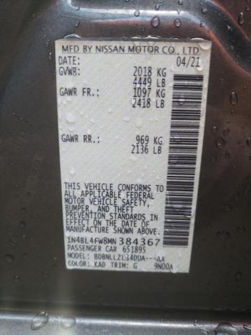 2021 NISSAN ALTIMA PLA 1N4BL4FW8MN384367