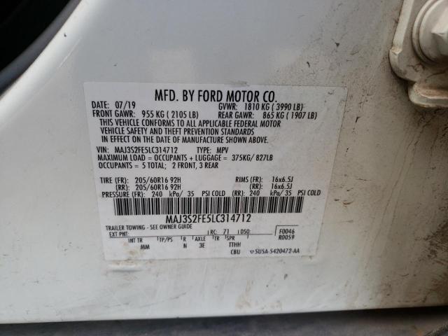 2020 FORD ECOSPORT S MAJ3S2FE5LC314712