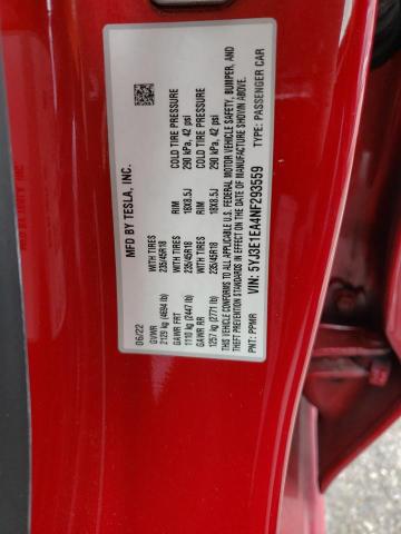 5YJ3E1EA4NF293559 Tesla MODEL 3