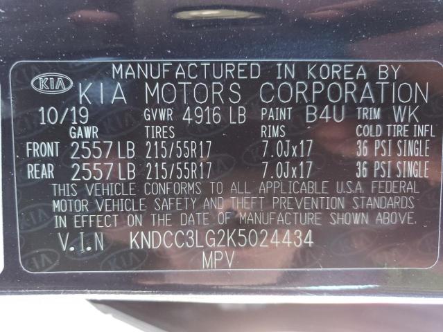 KNDCC3LG2K5024434 KIA NIRO EX
