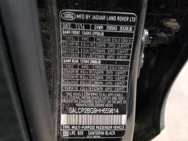 SALCP2BG9HH659814 Land Rover Discovery Sport Se