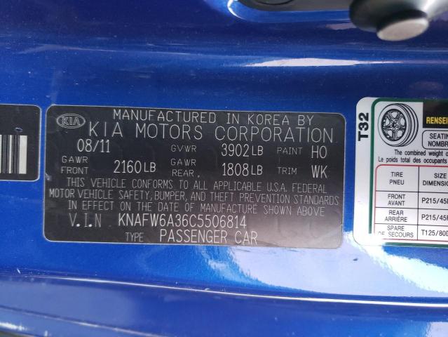 KNAFW6A36C5506814 KIA FORTE SX