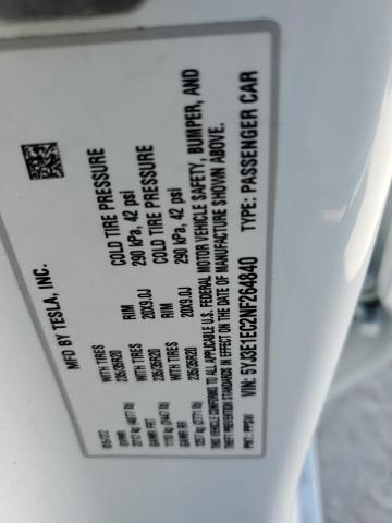 5YJ3E1EC2NF264840 Tesla MODEL 3