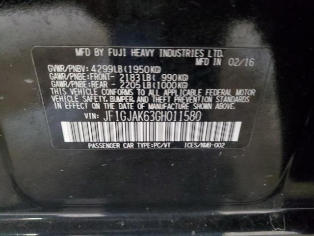 JF1GJAK63GH011580 Subaru Impreza Limited