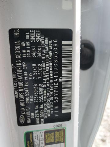 5XYPHDA11JG355096 KIA SORENTO EX