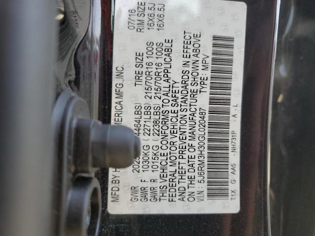 2016 HONDA CR-V LX 5J6RM3H30GL020487