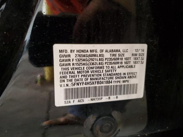 2015 HONDA PILOT EXL - 5FNYF4H5XFB041884