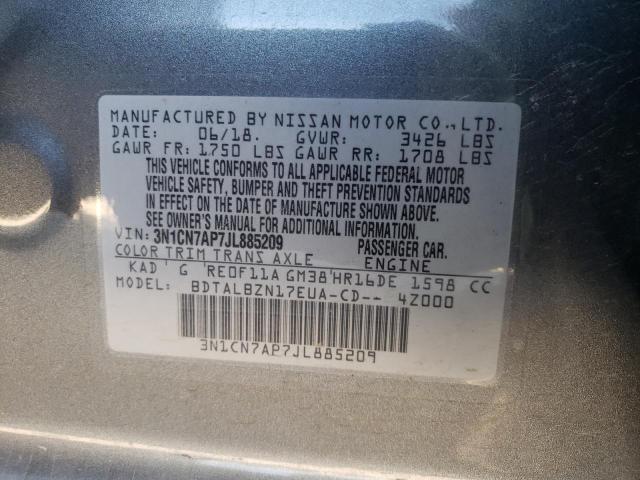 2018 NISSAN VERSA S 3N1CN7AP7JL885209