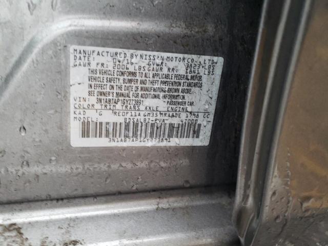 2016 NISSAN SENTRA S 3N1AB7AP1GY273891