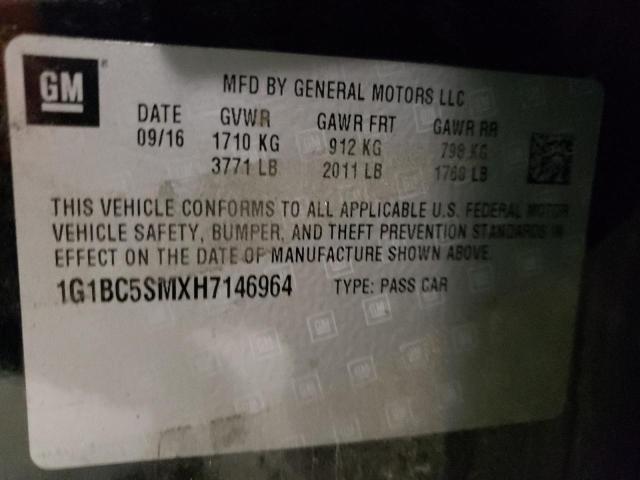 2017 CHEVROLET CRUZE LS 1G1BC5SMXH7146964