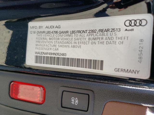 2017 AUDI A4 2.0T QU WAUDNAF49HN052483