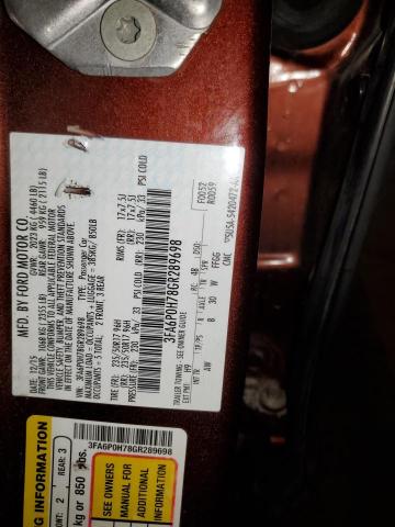2016 FORD FUSION SE 3FA6P0H78GR289698