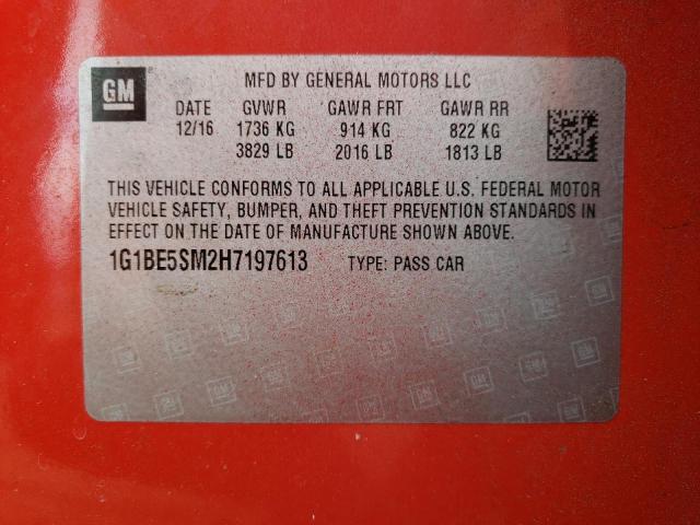 2017 CHEVROLET CRUZE LT 1G1BE5SM2H7197613