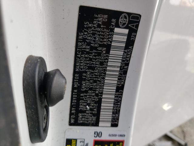 2015 TOYOTA COROLLA L 2T1BURHE2FC396433