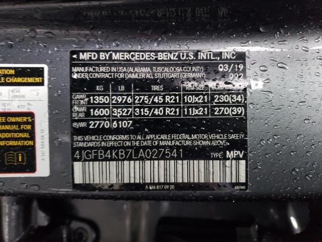 4JGFB4KB7LA027541 Mercedes-Benz Gle 350 4matic