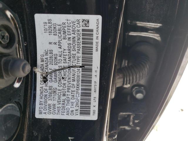 2019 HONDA CIVIC LX 2HGFC2F6XKH606124