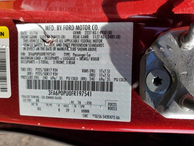 2015 FORD FUSION SE - 3FA6P0PU0FR197541