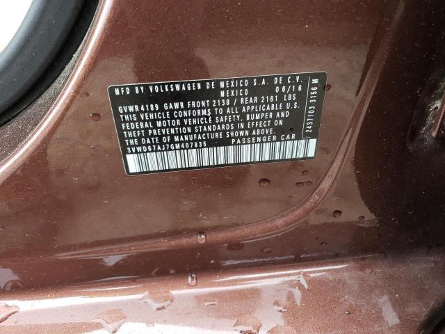 2016 VOLKSWAGEN JETTA SE 3VWD67AJ7GM407835