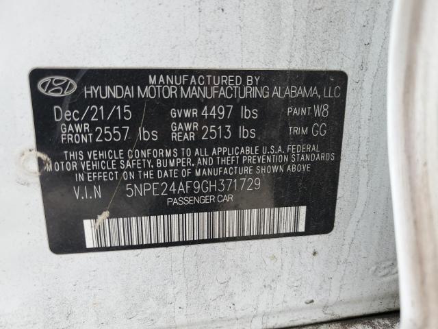 2016 HYUNDAI SONATA SE 5NPE24AF9GH371729