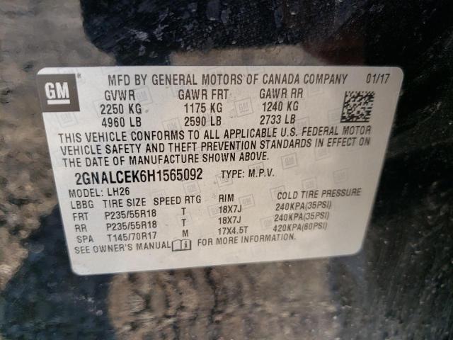 2017 CHEVROLET EQUINOX LT 2GNALCEK6H1565092