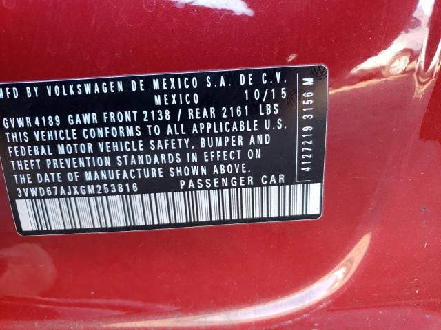 2016 VOLKSWAGEN JETTA SE - 3VWD67AJXGM253816