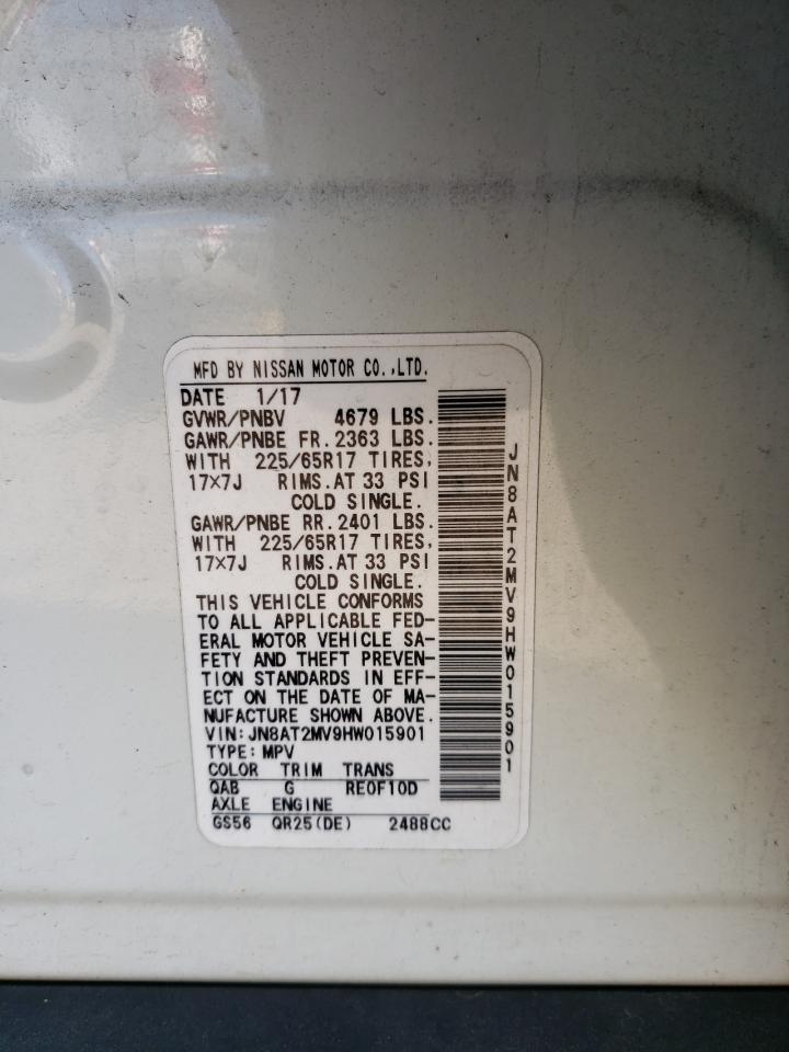 JN8AT2MV9HW015901 NISSAN ROGUE 2017