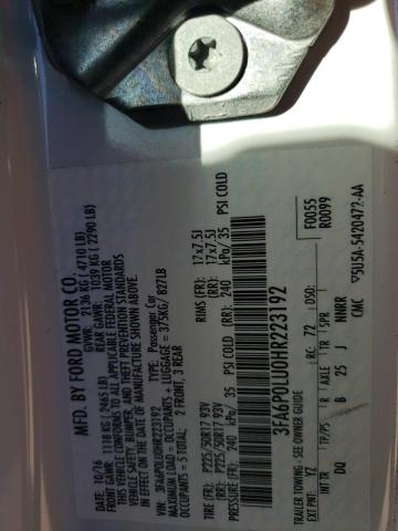 2017 FORD FUSION SE 3FA6P0LU0HR223192