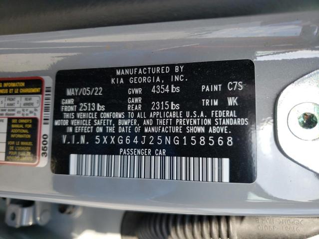5XXG64J25NG158568 KIA K5 GT LINE