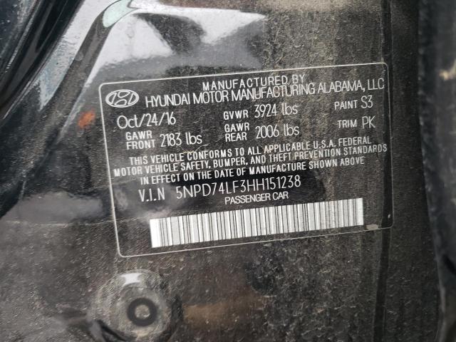 5NPD74LF3HH151238 Hyundai ELANTRA SE