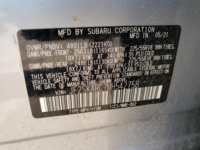 2021 SUBARU FORESTER S - JF2SKARC7MH542758