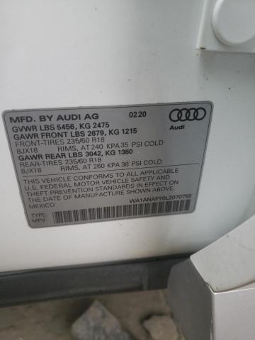 2020 AUDI Q5 PREMIUM WA1ANAFY0L2070755
