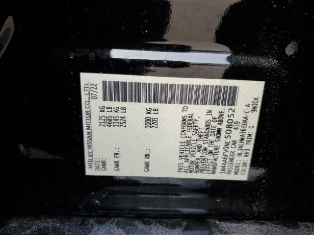 2022 NISSAN MAXIMA PLA 1N4AA6FV0NC508052