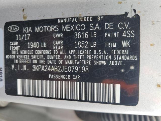 3KPA24AB2JE079198 KIA RIO LX