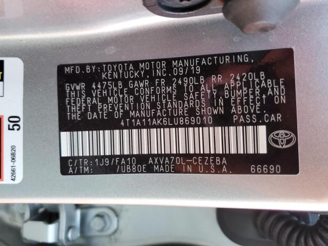 2020 TOYOTA CAMRY L - 4T1A11AK6LU869010